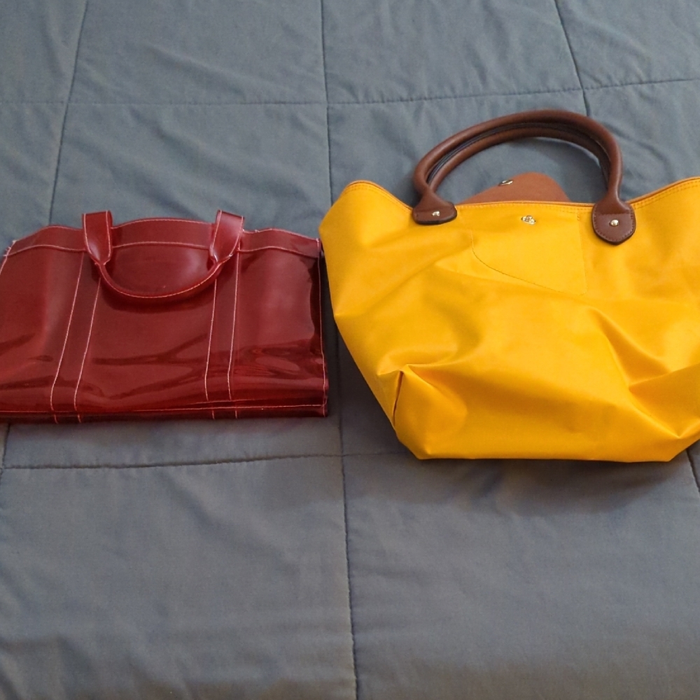 Yellow and Red Women's Tote Bags